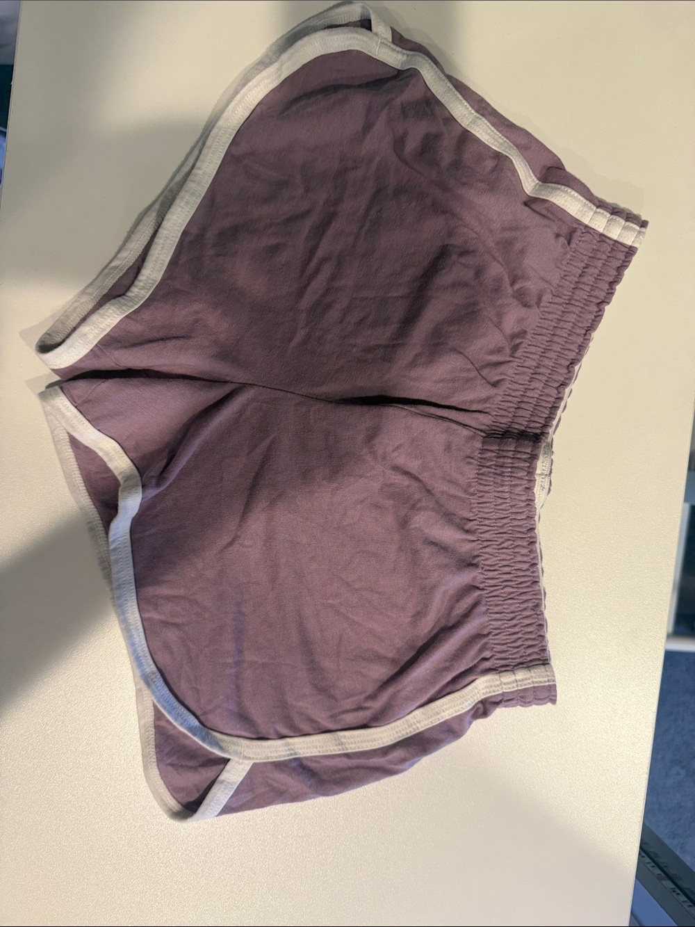 Women’s Mauve Athletic Shorts with White Trim